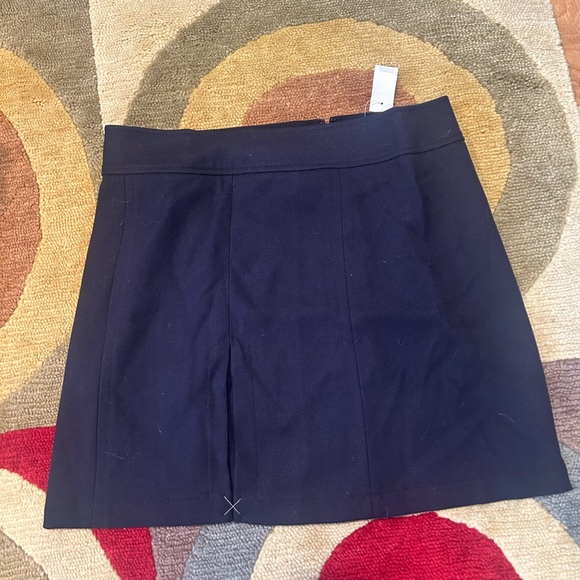 NWT Ann Taylor LOFT Navy Blue Mini Short Skirt Office Business Style Size 14 - Picture 1 of 5